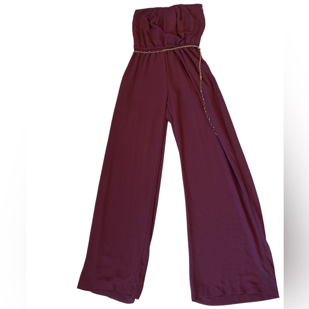 NWOT Iris Burgundy Jumpsuit Size‎ M